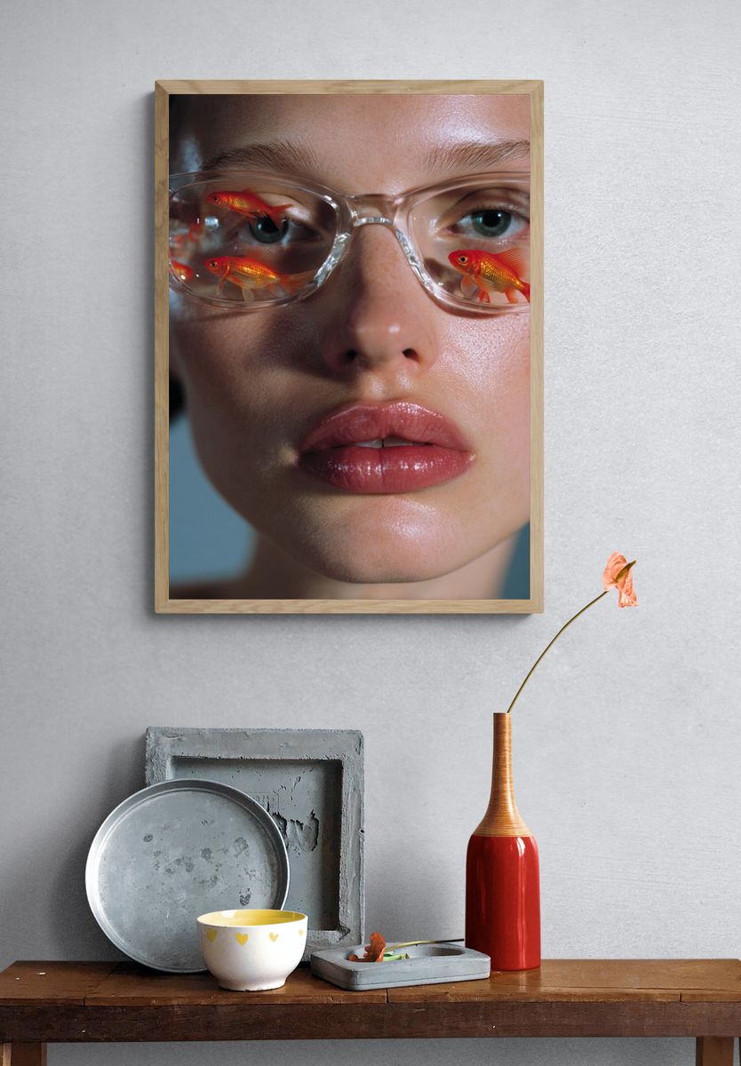 Goldfish Portrait Photography Poster. — room view 3