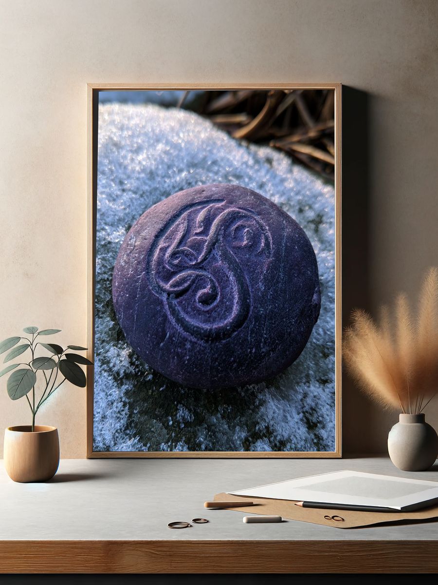 Celtic Stone Symbol Photography Poster. — room view 2