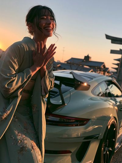 Sunset Kimono Portrait Photography Poster.