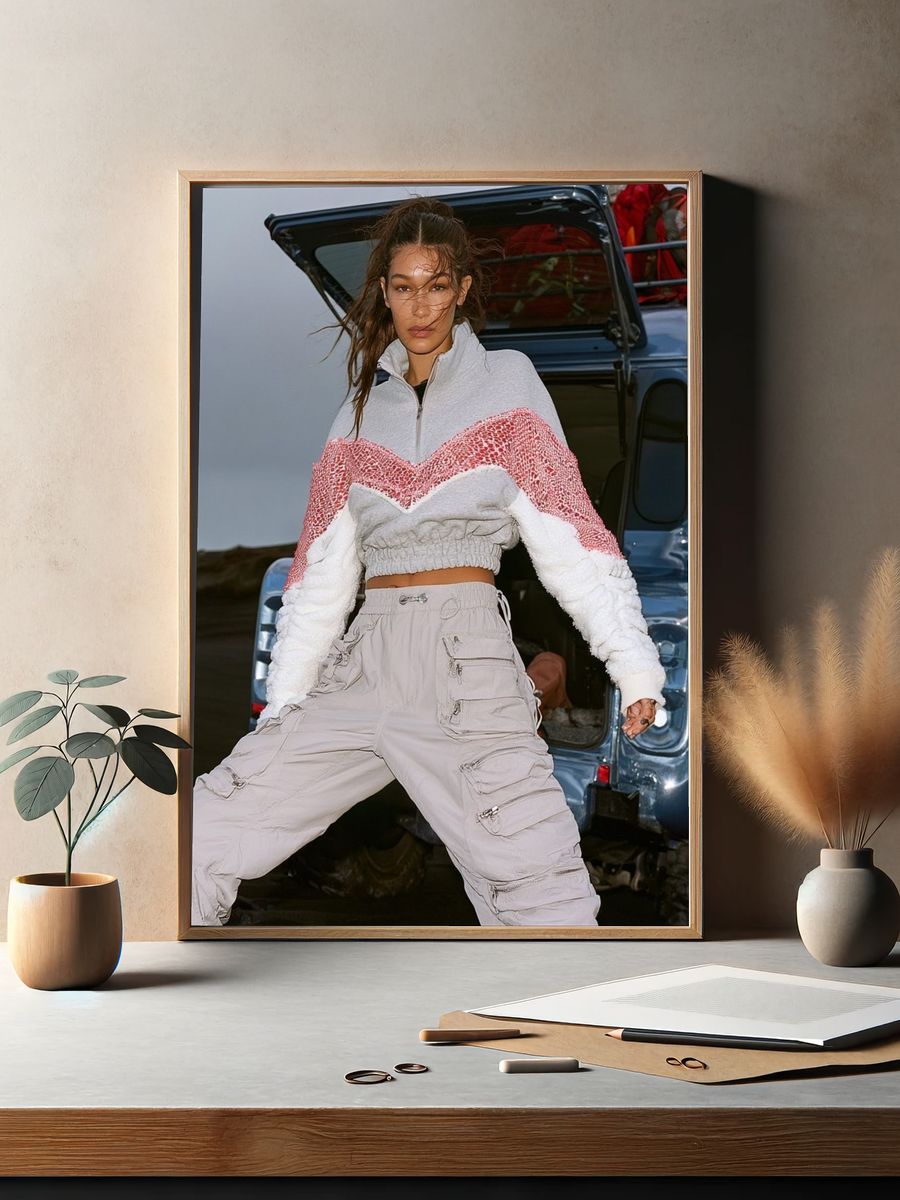 Fashion Model by Off-Road Vehicle Poster. — room view 2