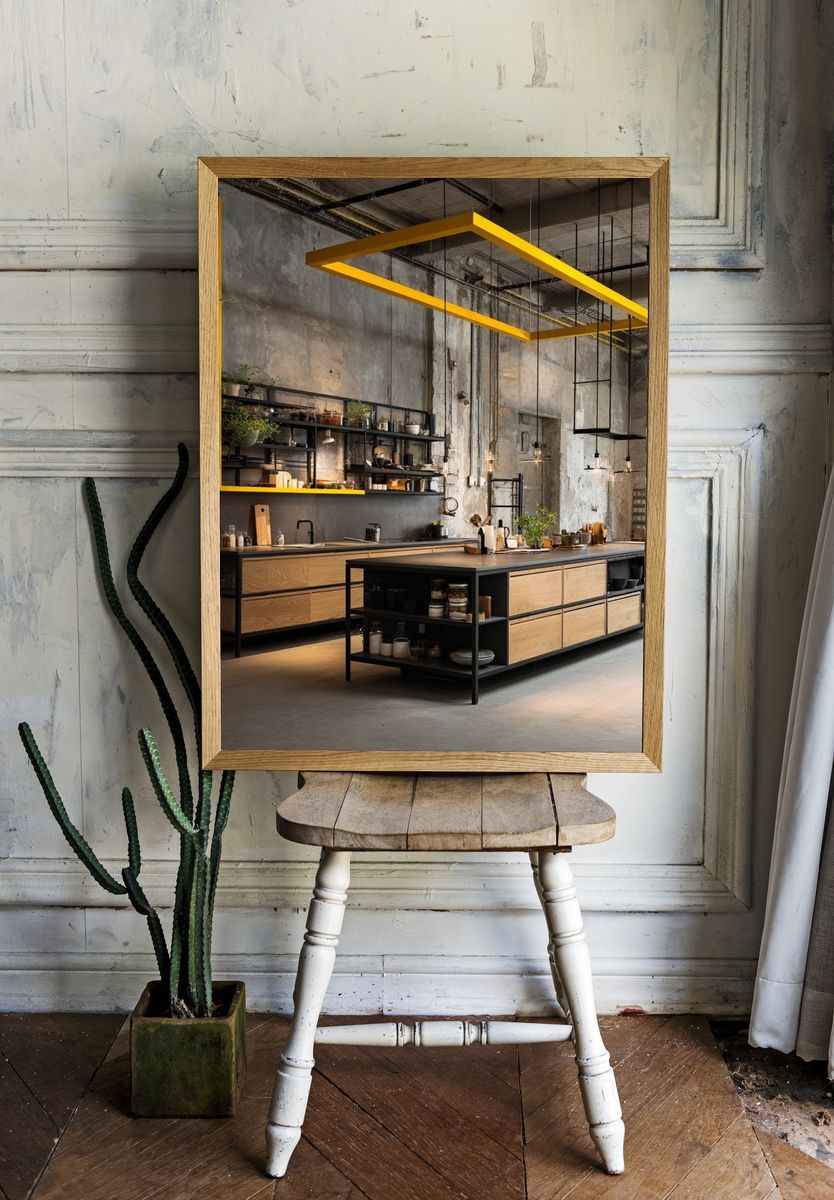 Industrial Loft Kitchen Photography Poster. — room view 1