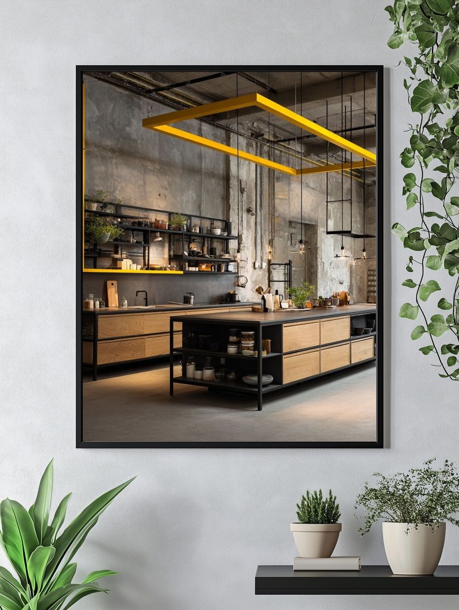 Industrial Loft Kitchen Photography Poster. — room view 4