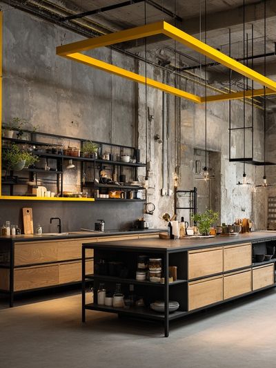 Industrial Loft Kitchen Photography Poster. poster print