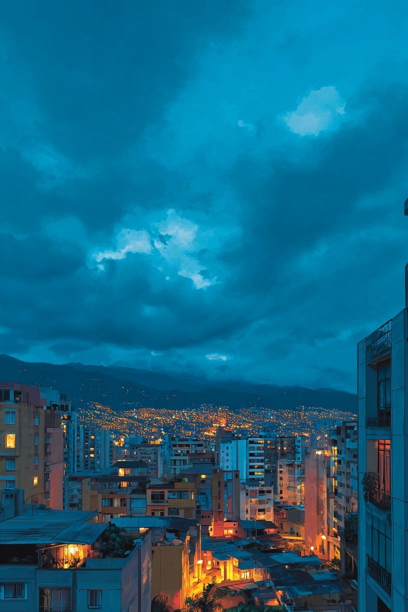 Blue Hour Cityscape Photography Poster. poster detail