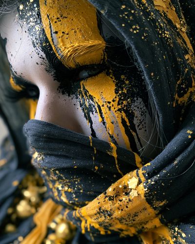 Gilded Mask Portrait Print.