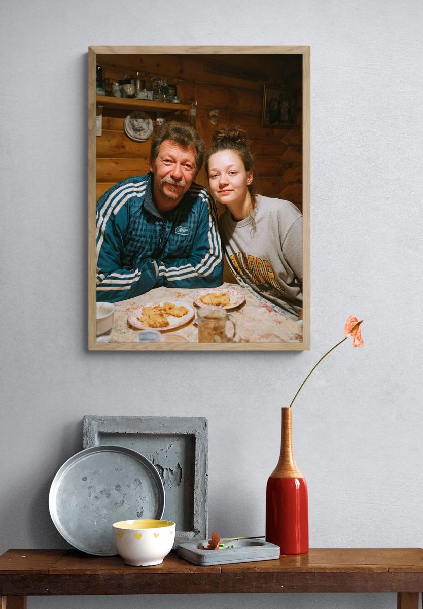 Cozy Cabin Family Portrait Print. — room view 3