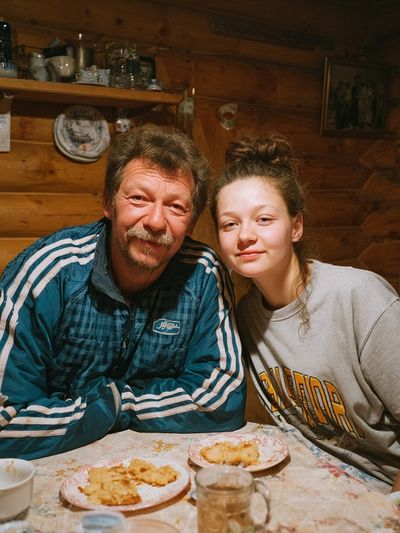 Cozy Cabin Family Portrait Print. poster