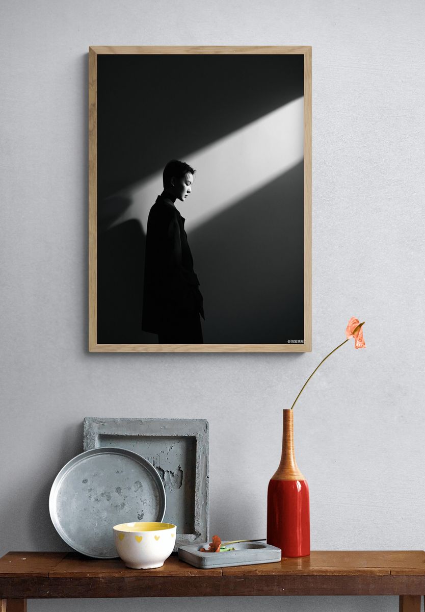 Moody Portrait in Light Poster. — room view 3