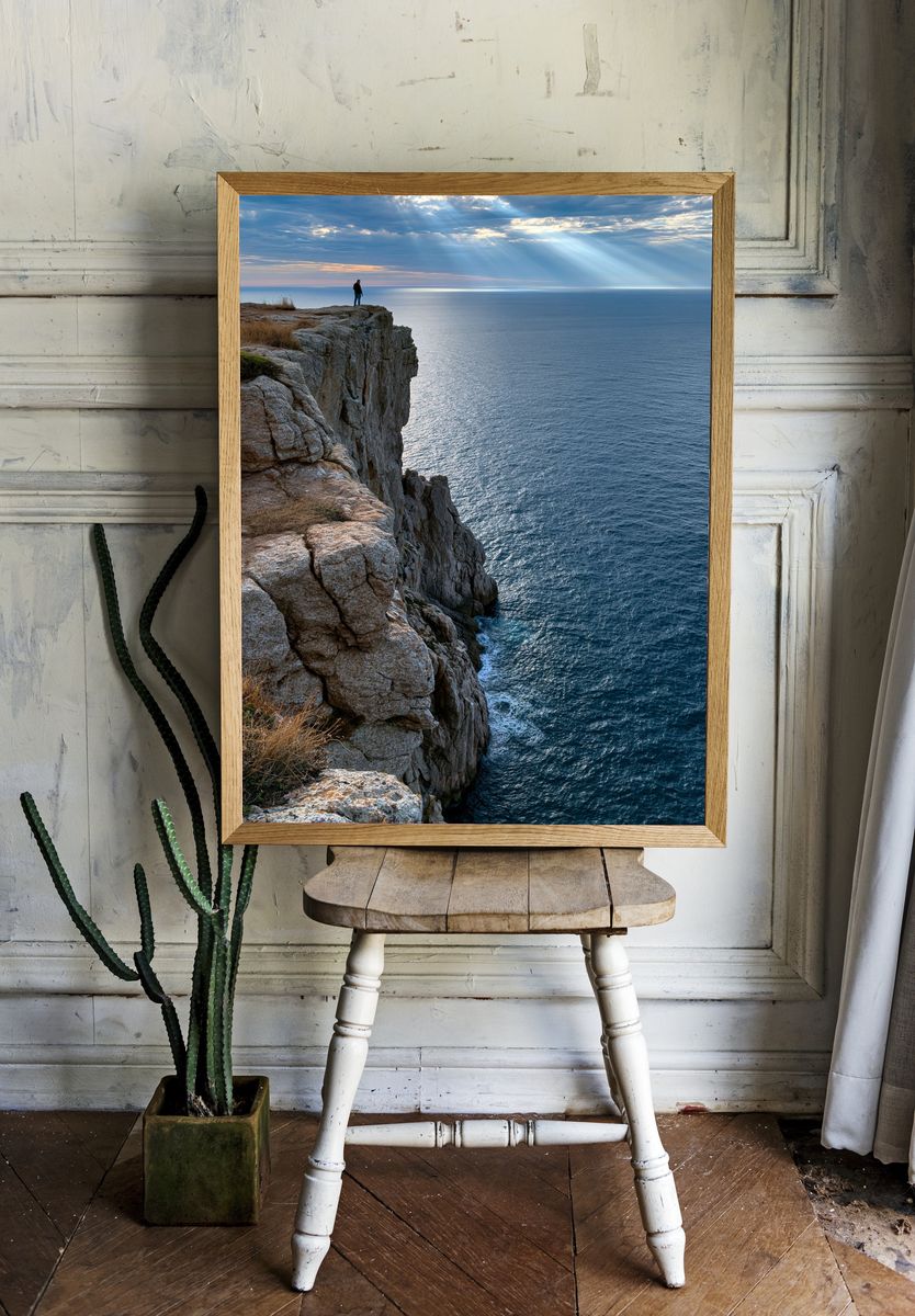 Cliffside Ocean View Photography Poster. room preview