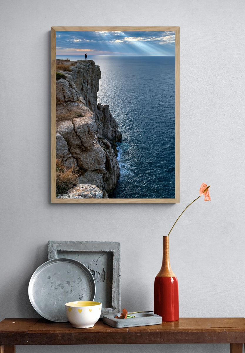 Cliffside Ocean View Photography Poster. — room view 3