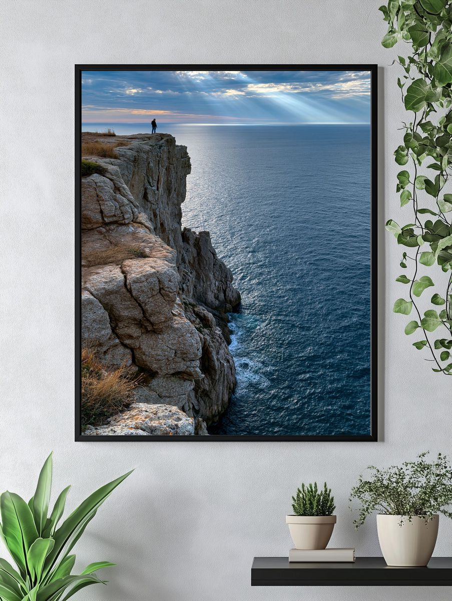 Cliffside Ocean View Photography Poster. — room view 4