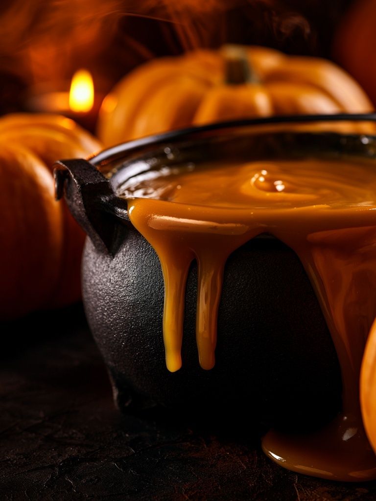 Pumpkin Caramel Cauldron Photography Poster. poster detail
