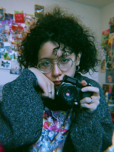 Curly Portrait with Camera Print.