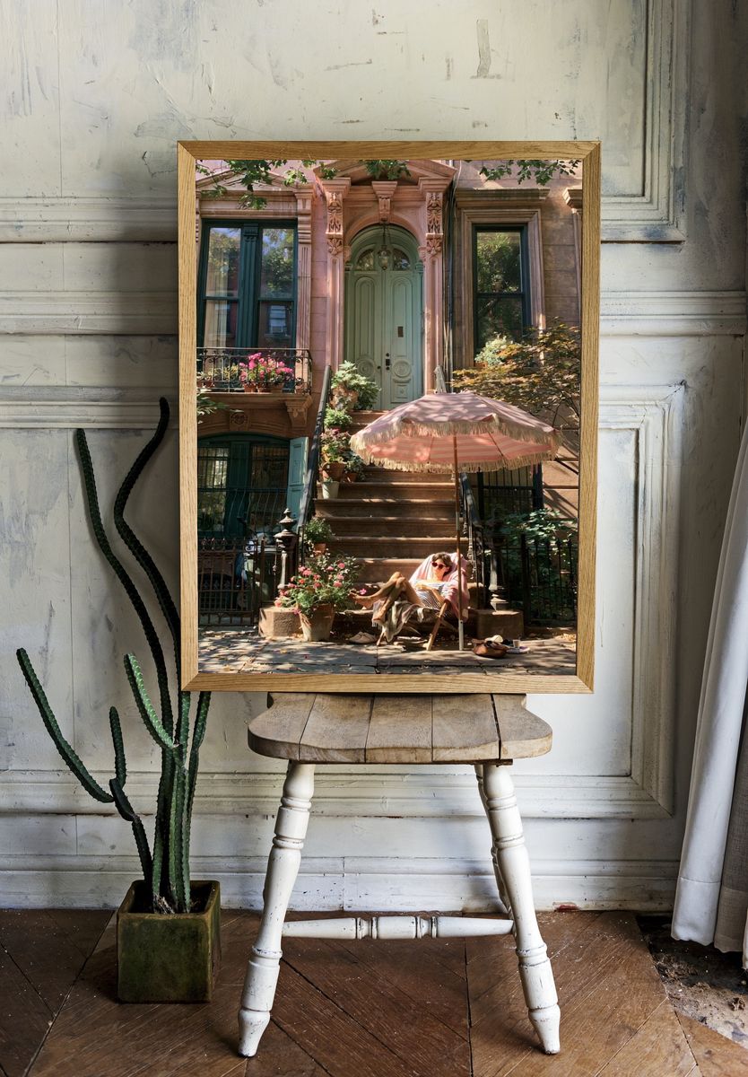 Brownstone Courtyard Photography Poster. room preview
