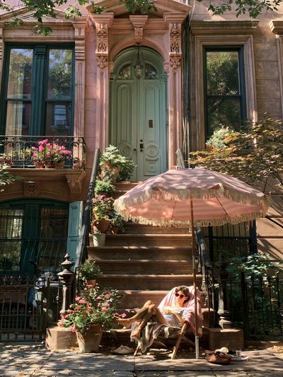 Brownstone Courtyard Photography Poster.