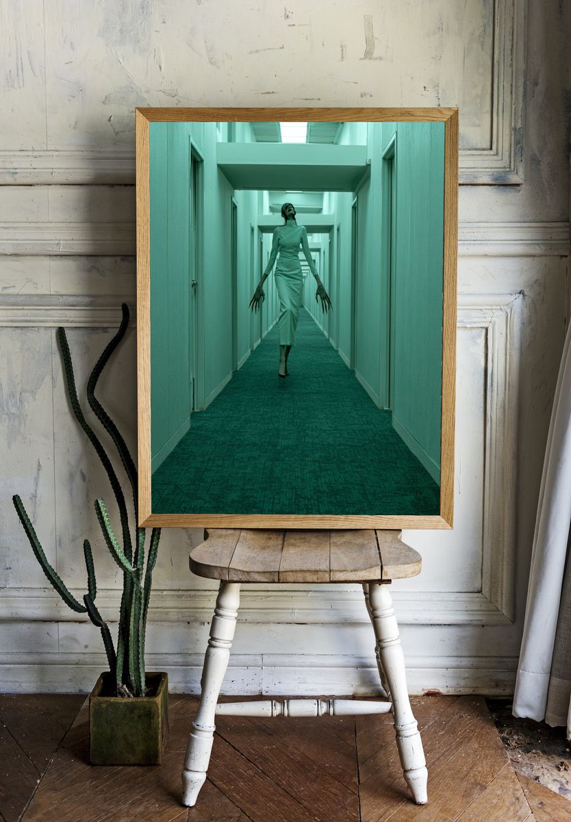 Surreal Hallway Figure Photography Poster. — room view 1