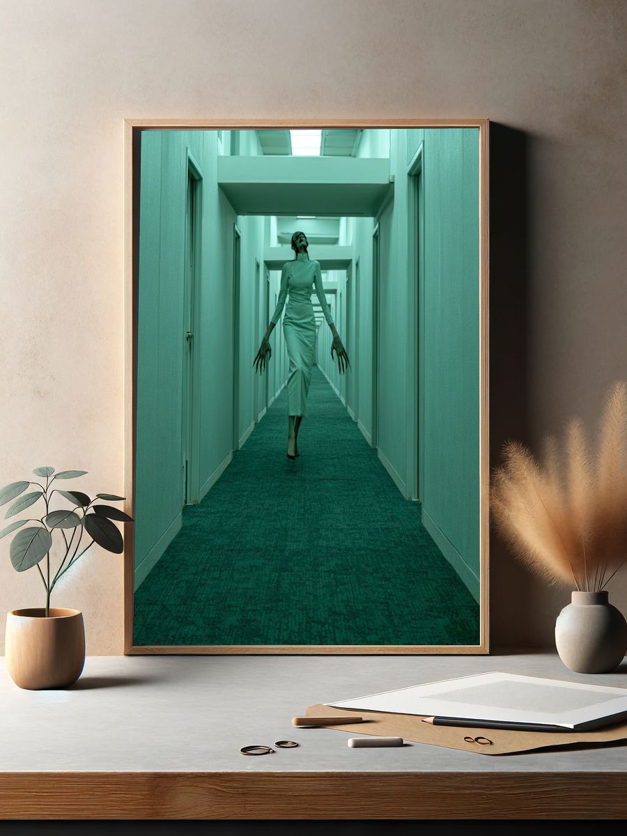 Surreal Hallway Figure Photography Poster. — room view 2