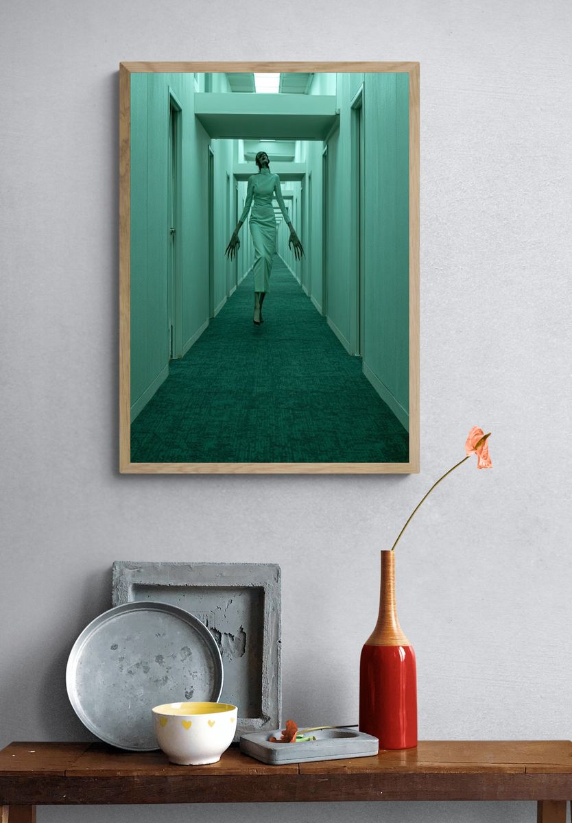 Surreal Hallway Figure Photography Poster. — room view 3