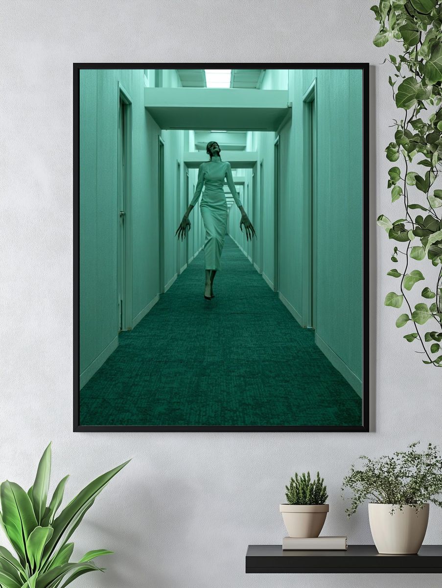 Surreal Hallway Figure Photography Poster. — room view 4