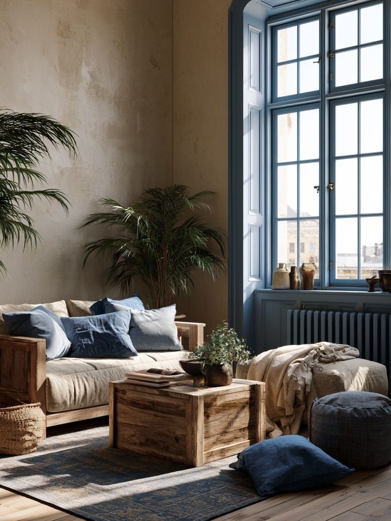 Cozy Boho Living Room Photography Poster. poster — photography art