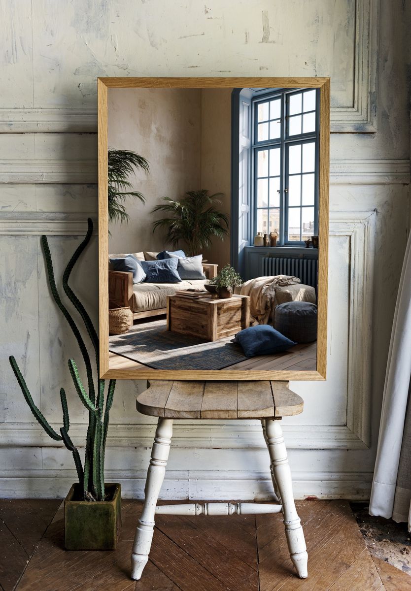 Cozy Boho Living Room Photography Poster. room preview