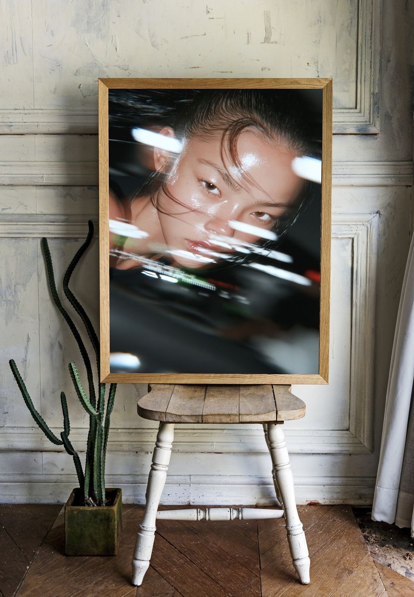 Glossy Portrait Photography Poster. — room view 1