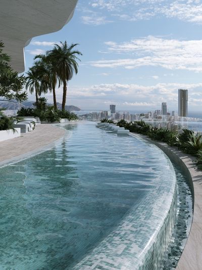 Infinity Pool Skyline Photography Poster.