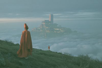 Misty Mountain Monastery Photography Poster.