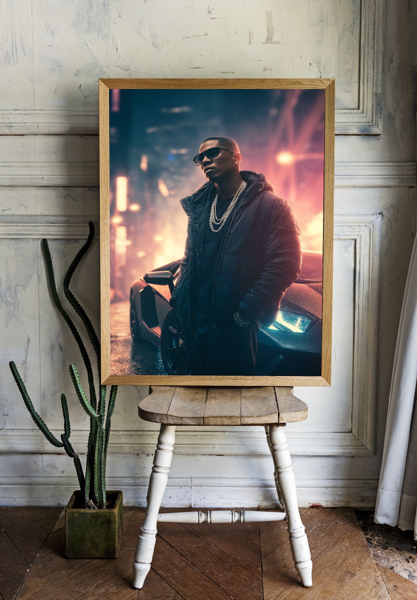 Urban Rap Star Photography Poster. room preview