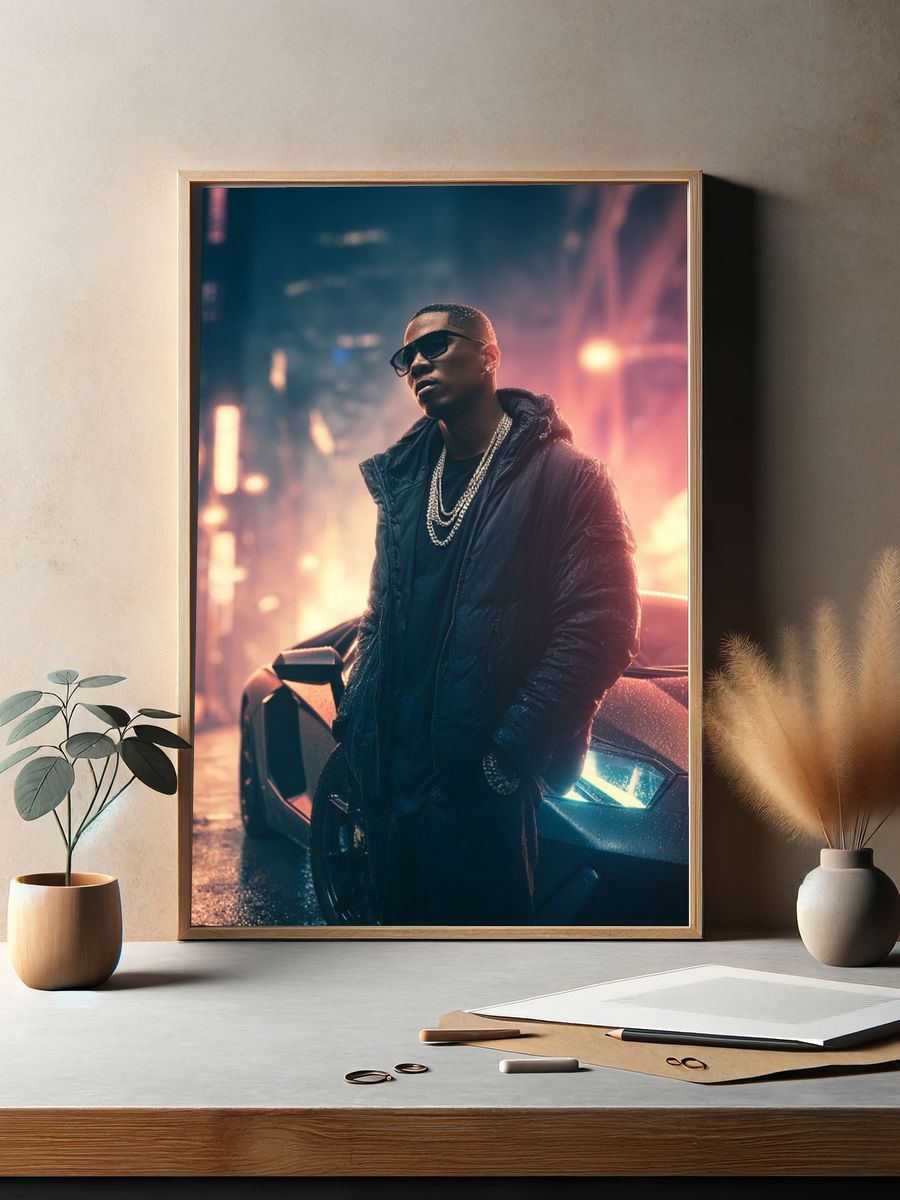 Urban Rap Star Photography Poster. — room view 2