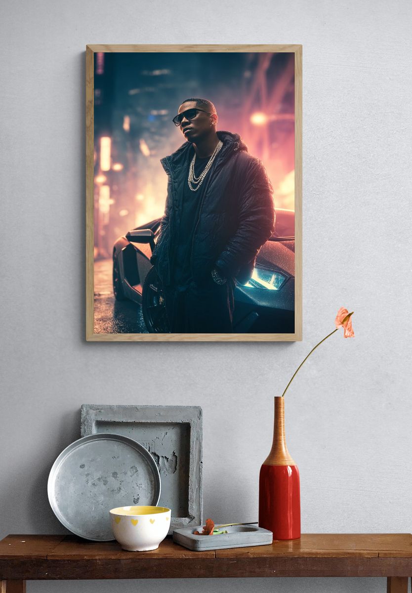 Urban Rap Star Photography Poster. — room view 3