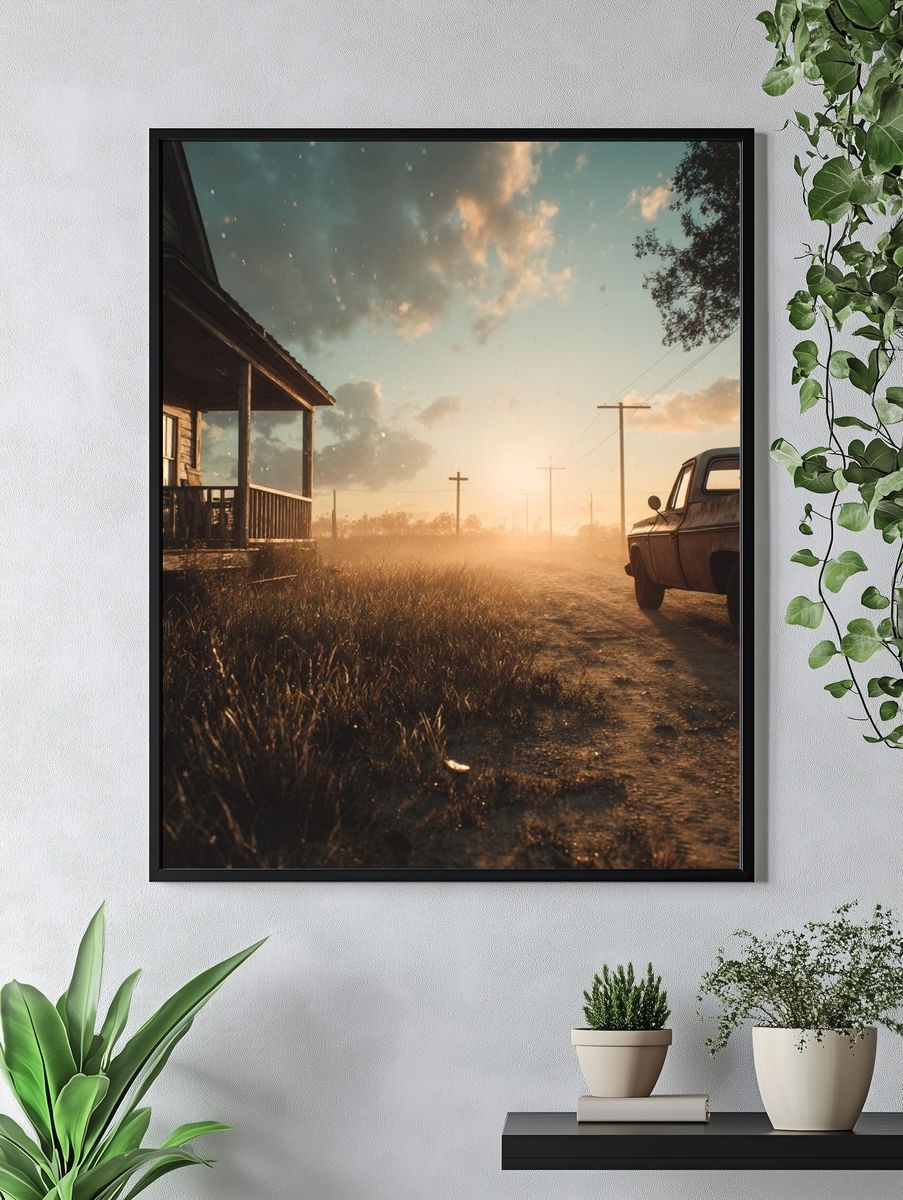 Dusty Country Road Photography Poster. — room view 4