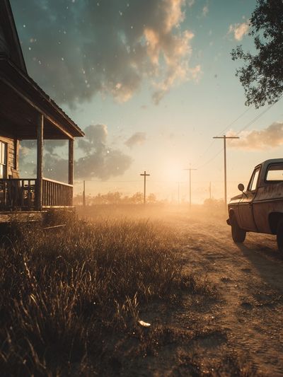 Dusty Country Road Photography Poster.