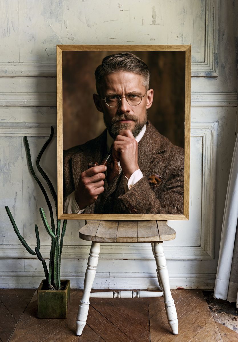 Vintage Gentleman Portrait Poster. room preview