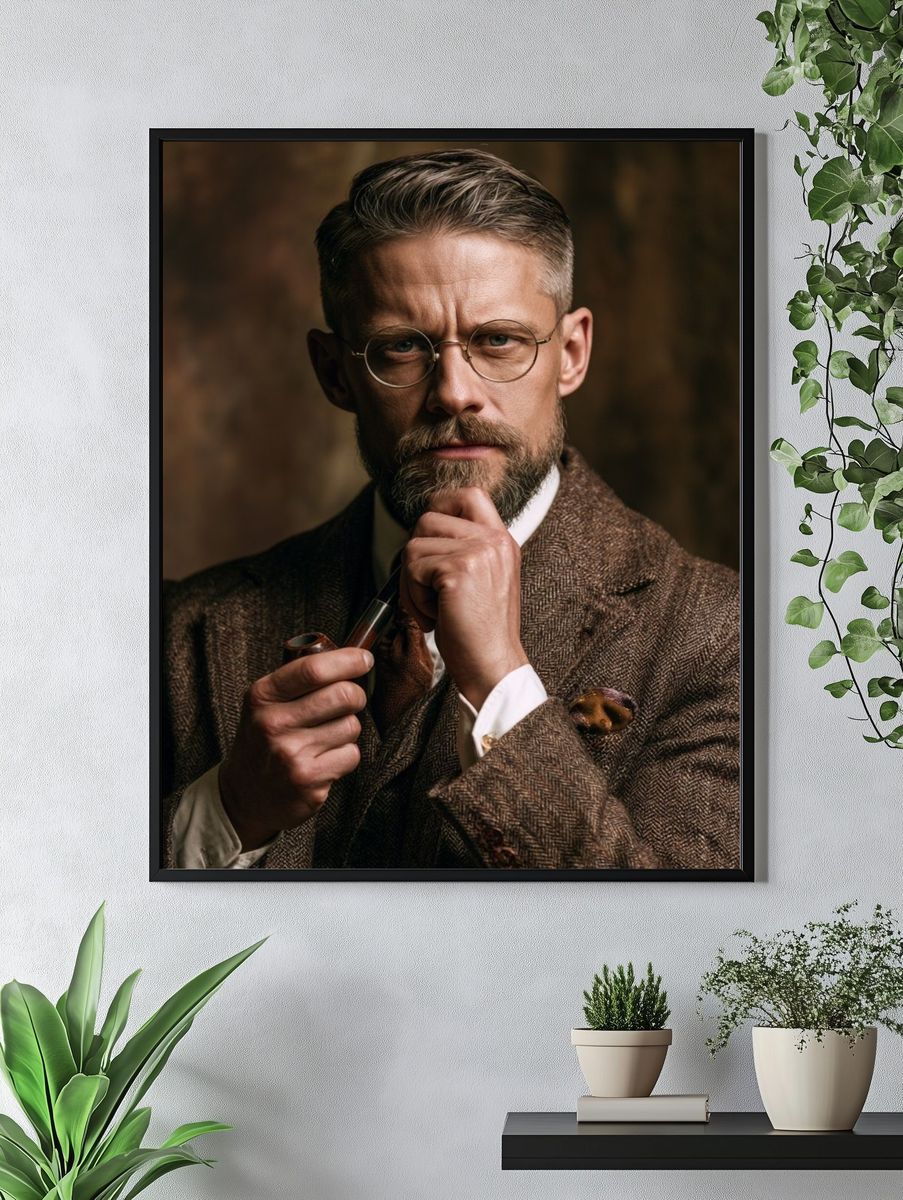 Vintage Gentleman Portrait Poster. — room view 4