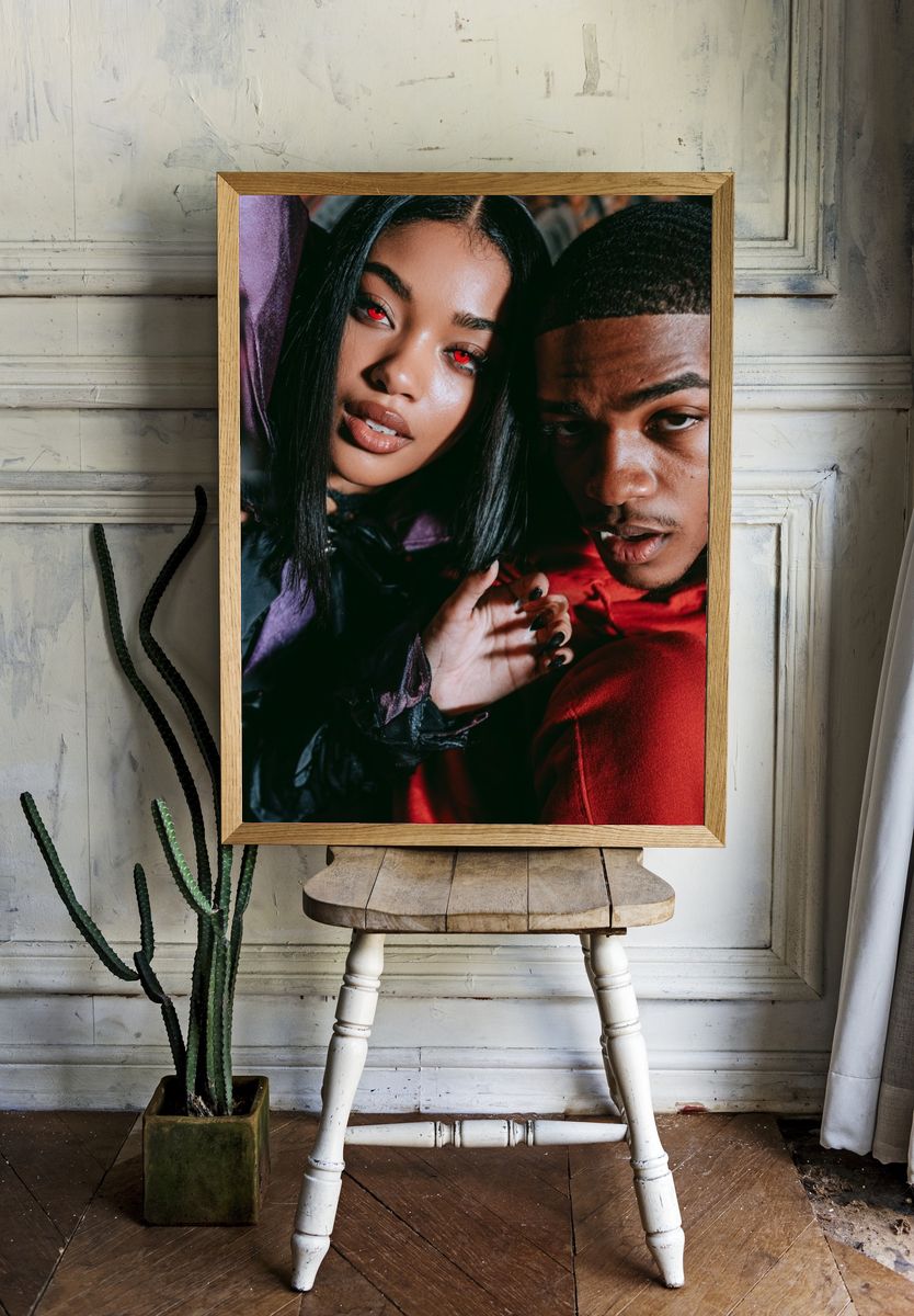 Vampire Couple Portrait Poster. room preview