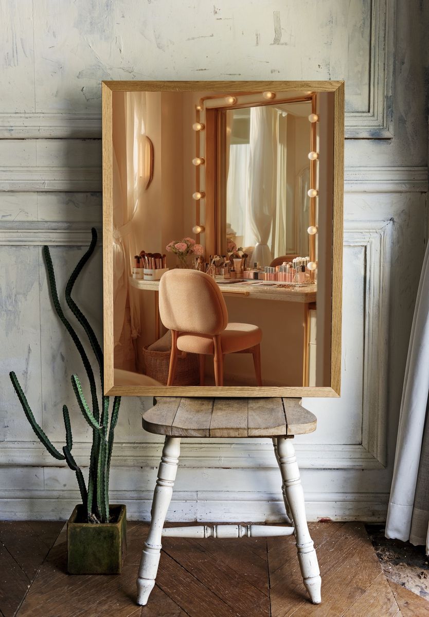 Vanity Mirror Glow Photography Poster. — room view 1