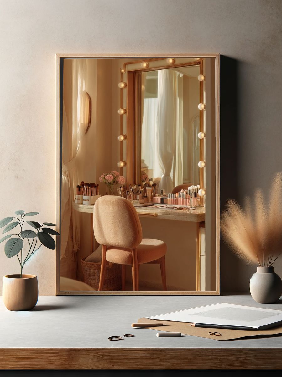 Vanity Mirror Glow Photography Poster. — room view 2