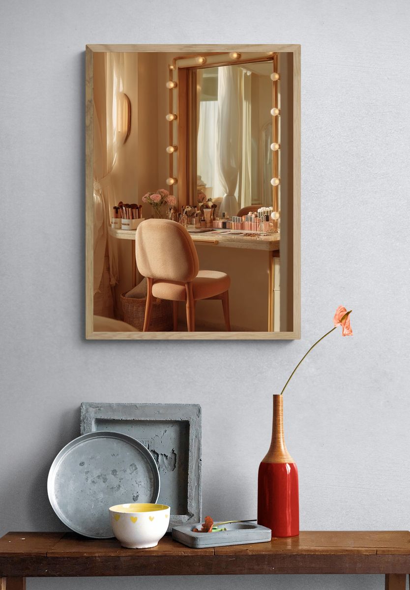 Vanity Mirror Glow Photography Poster. — room view 3