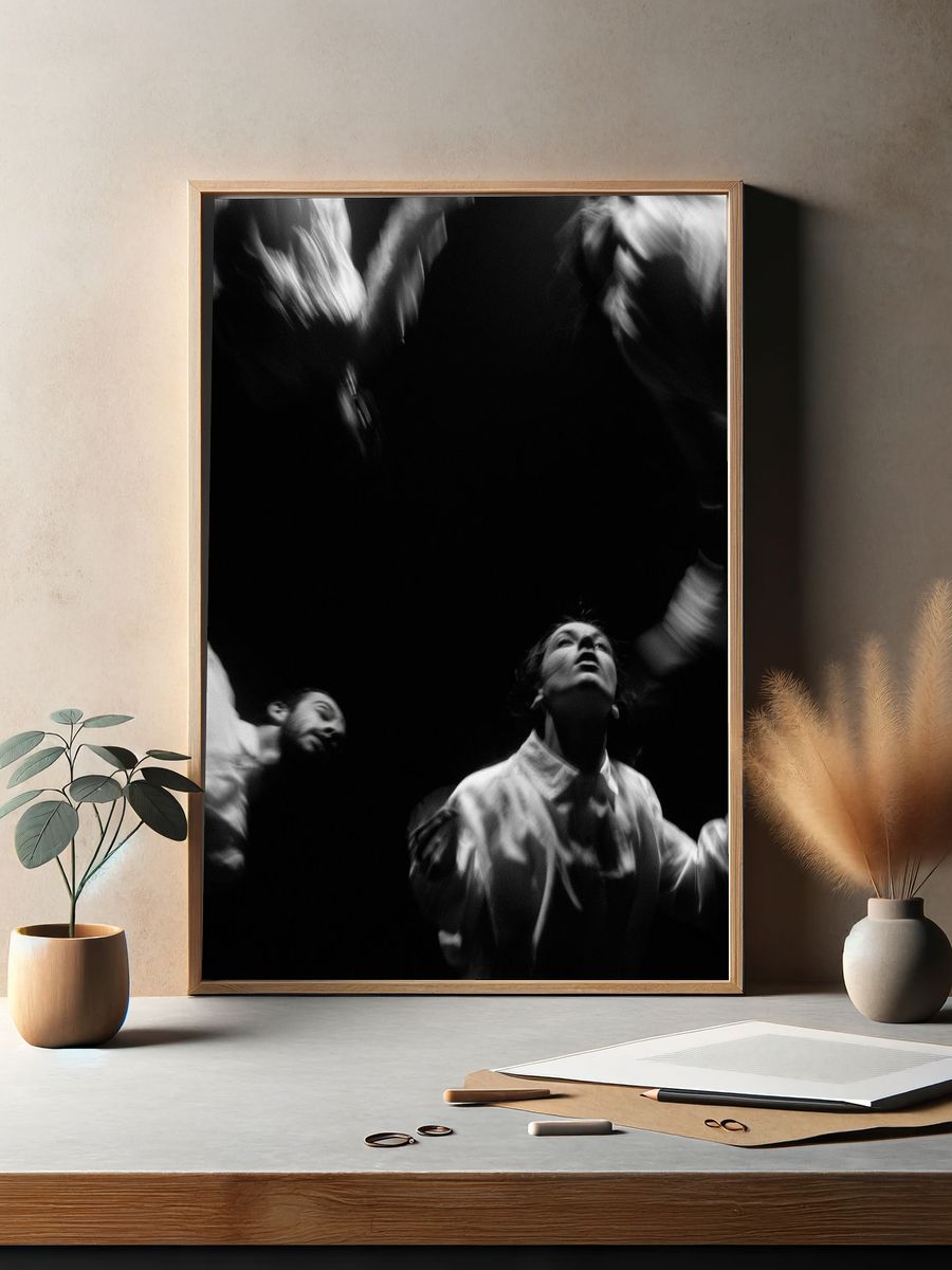 Abstract Dancers Black-White Poster. — room view 2