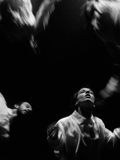 Abstract Dancers Black-White Poster.