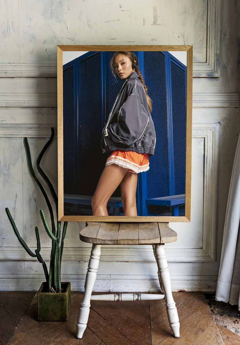 Fashion Portrait in Blue Locker Room Poster. — room view 1