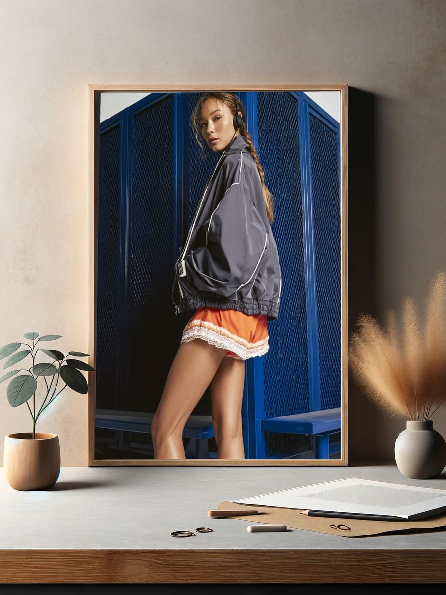 Fashion Portrait in Blue Locker Room Poster. — room view 2