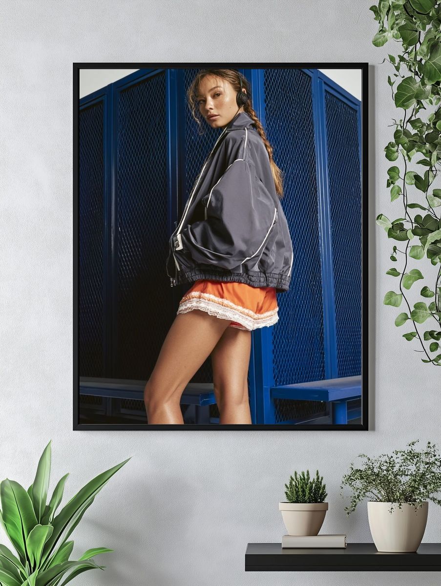 Fashion Portrait in Blue Locker Room Poster. — room view 4