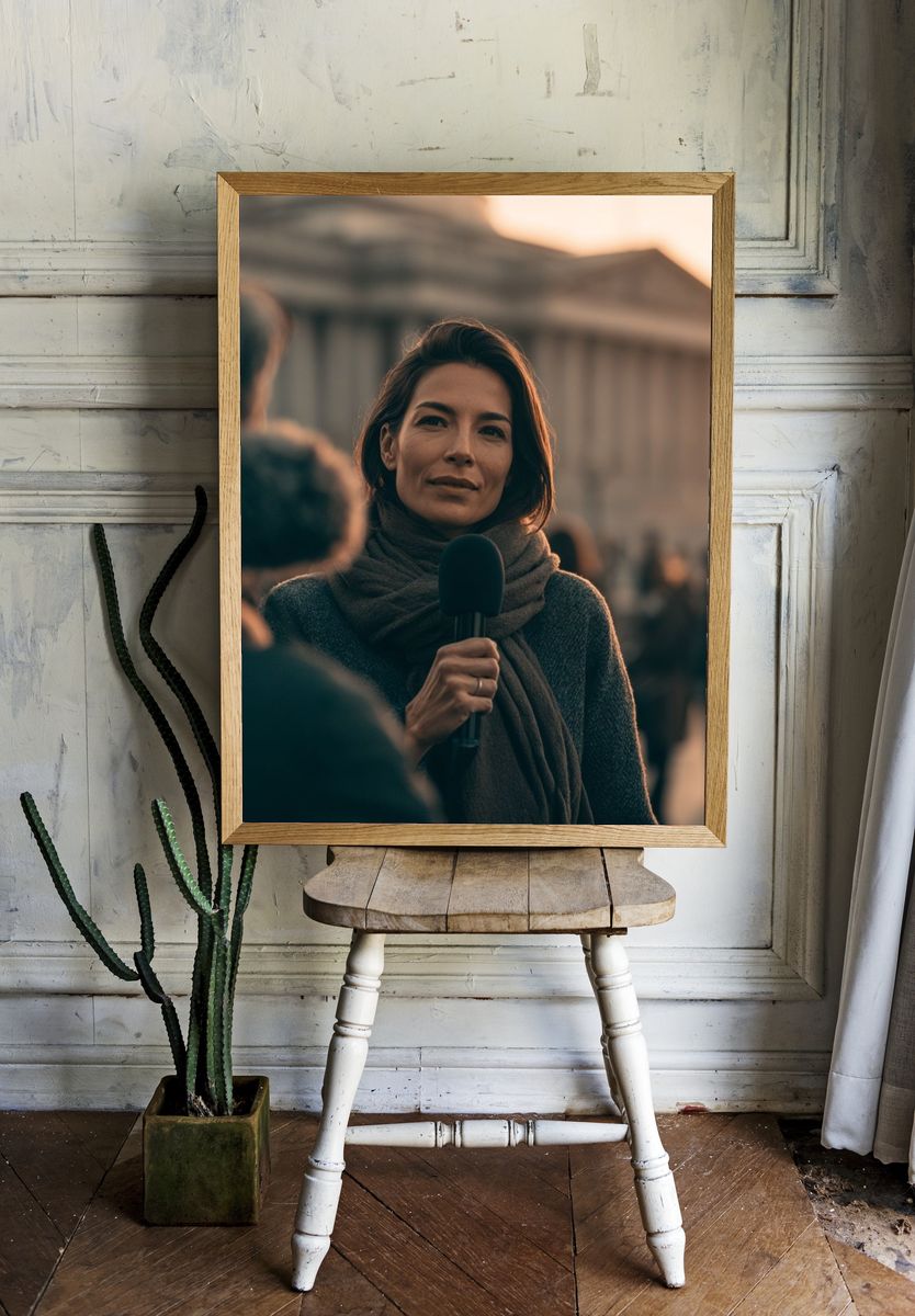 News Reporter Portrait Print. room preview