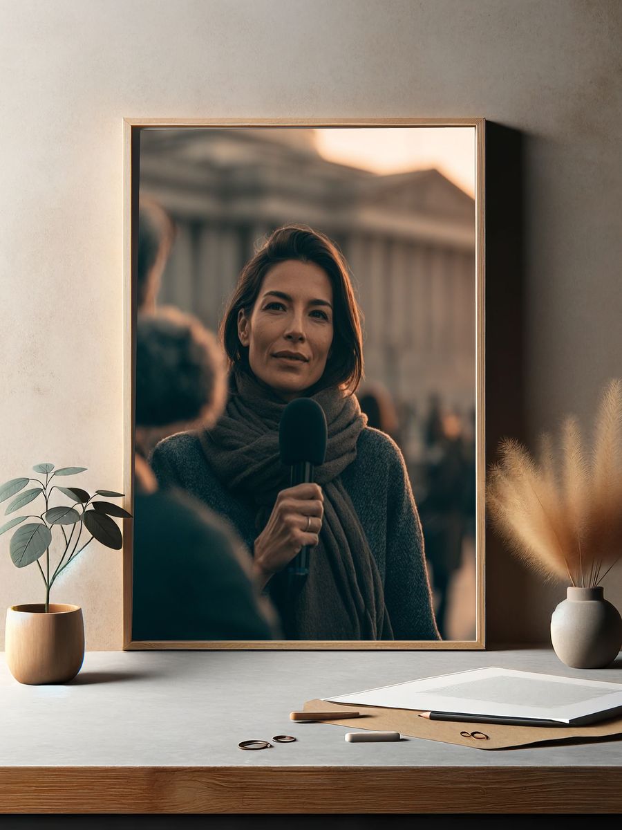News Reporter Portrait Print. — room view 2