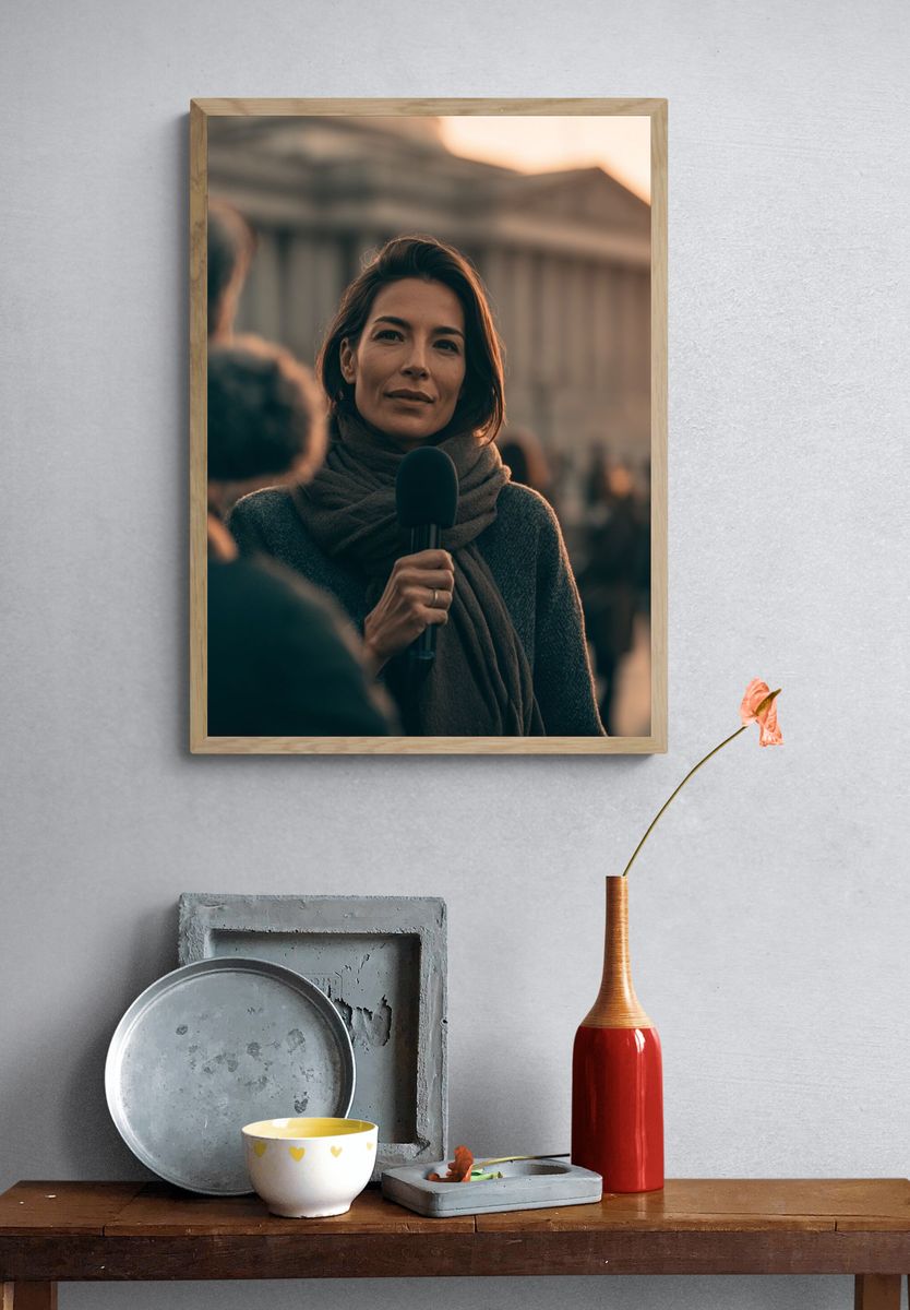 News Reporter Portrait Print. — room view 3