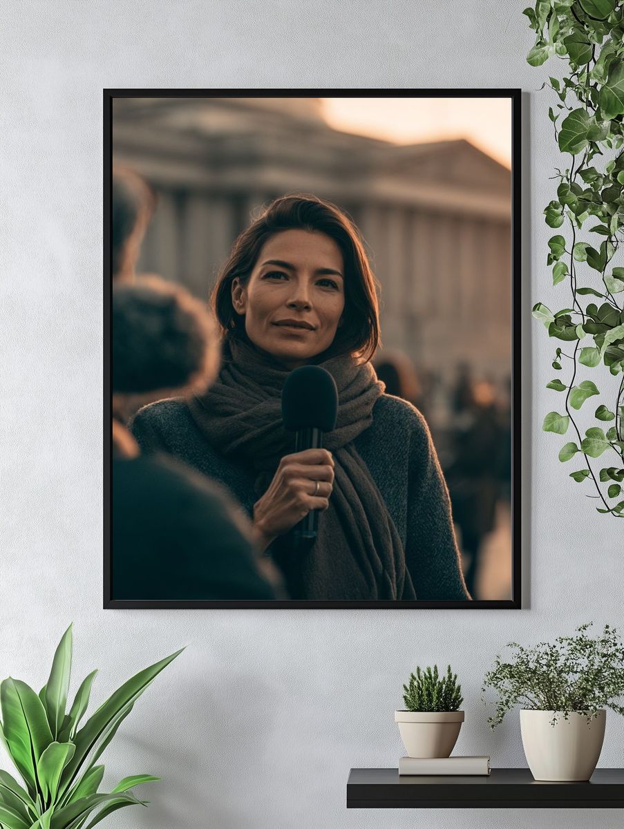 News Reporter Portrait Print. — room view 4
