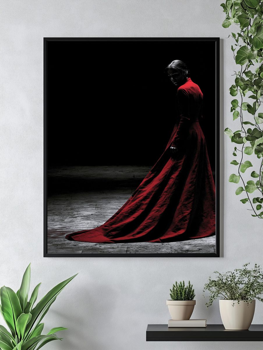 Crimson Gown Portrait Print. — room view 4