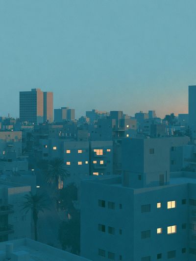 Blue Hour Cityscape Photography Poster.